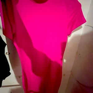 Hot pink long fitted dress